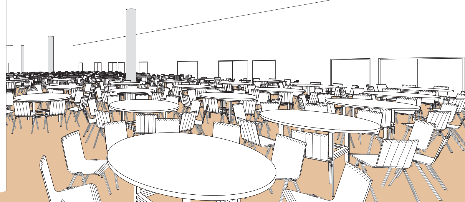 Salle VW en style Banquet tables rondes- Palexpo