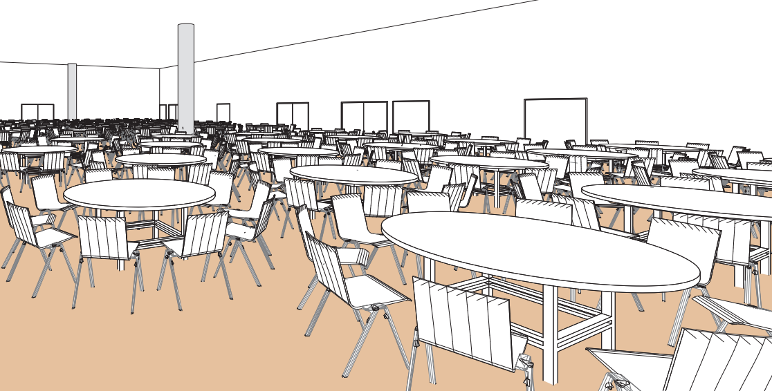 Salle WX en style Banquet tables rondes - Palexpo